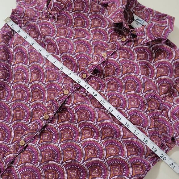 Duluth Trading Purple Patterned Artisan Hemp Long Sleeve Tunic - Picture 3 of 16